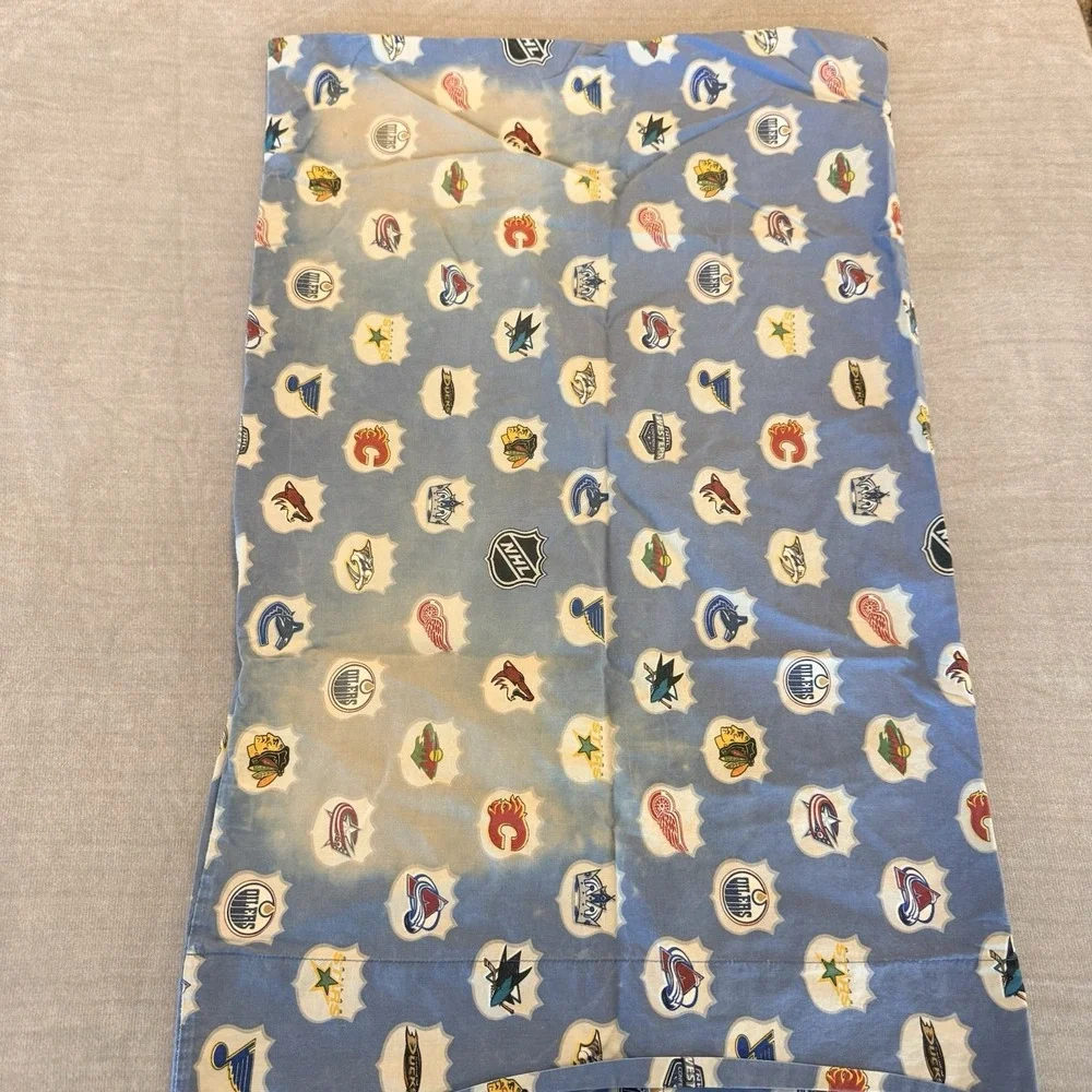 Vintage NHL Hockey Team Logo Pair Of Pillowcases Blue All Over Print